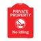 Signmission Private Property No Idling With Graphic Heavy-Gauge Aluminum Architectural Sign, 24" H, RW-1824-9775 A-DES-RW-1824-9775 - alternate 1